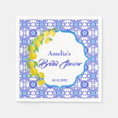 Serviette En Papier Aquarelle Lemons Amalfi Fête des mariées (Devant)