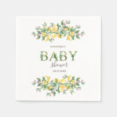 Serviette En Papier Aquarelle Lemons Baby shower de fleurs botaniques (Devant)