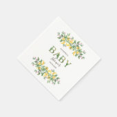 Serviette En Papier Aquarelle Lemons Baby shower de fleurs botaniques (Coin)