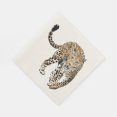 Serviette En Papier aquarelle léopard jungle chat peint vert animal (Coin)