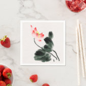 Serviette En Papier Aquarelle libre Lotus Fleurs Peinture (En situation)