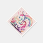 Serviette En Papier aquarelle licorne (Coin)