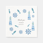 Serviette En Papier Aquarelle Lighthouse Beach Peinte à la main (Devant)