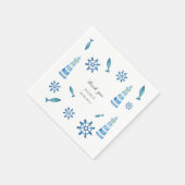 Serviette En Papier Aquarelle Lighthouse Beach Peinte à la main (Coin)