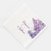 Serviette En Papier Aquarelle Lilacs Mariage été printemps (Coin)