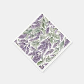 Serviette En Papier Aquarelle lilas et sauge douce (Coin)