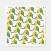 Serviette En Papier Aquarelle Limes citron peint à la main (Devant)