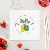 Serviette En Papier Aquarelle Limoncillo Lemon Lime Mariage (En situation)