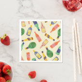 Serviette En Papier Aquarelle Liquor Bouteilles serviettes (En situation)