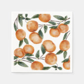 Serviette En Papier Aquarelle Little Cutie Orange Citron  (Devant)