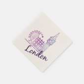 Serviette En Papier Aquarelle Londres Big Ben Napkins - Elégant Royaum (Coin)