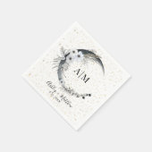 Serviette En Papier Aquarelle Lune étoiles Mariage céleste (Coin)