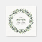 Serviette En Papier Aquarelle luxuriante Branches d'olive Mariage de c (Devant)