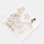 Serviette En Papier Aquarelle Magnolia Bride Fête des mariées papier D (Coin)