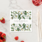 Serviette En Papier Aquarelle Magnolia Mariage de verdure (En situation)