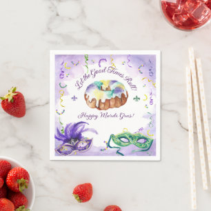 Serviette En Papier Aquarelle Mardi Gras, Fête du Mardi Gras