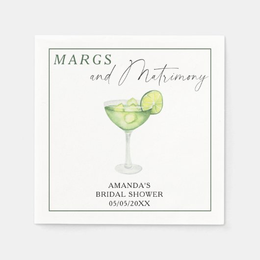 Serviette En Papier Aquarelle Margarita Bride douche (Devant)