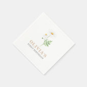 Serviette En Papier Aquarelle marguerite premier anniversaire serviett (Coin)