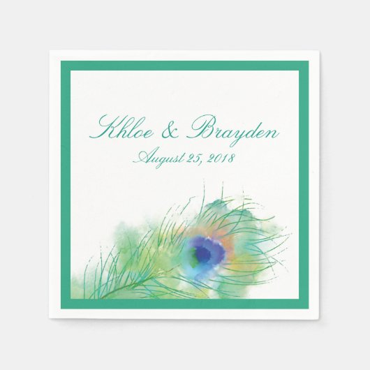 Serviette En Papier Aquarelle | MARIAGE (Devant)