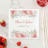 Serviette En Papier Aquarelle Mariage (En situation)