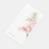 Serviette En Papier Aquarelle Mariage Arbres (Coin)
