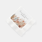 Serviette En Papier Aquarelle Mariage de fleurs en terre cuite (Coin)