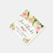 Serviette En Papier Aquarelle Mariage de fleurs tropicales (Coin)