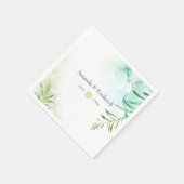 Serviette En Papier Aquarelle Mariage de verdure (Coin)