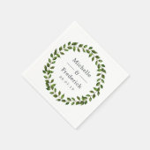 Serviette En Papier Aquarelle Mariage de verdure (Coin)