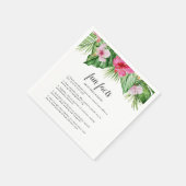 Serviette En Papier Aquarelle Mariage floral tropical (Coin)