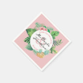 Serviette En Papier Aquarelle Mariage tropicale Feuille d'orchidée ana (Coin)