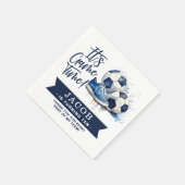 Serviette En Papier Aquarelle marine Blue Soccer Kids (Coin)