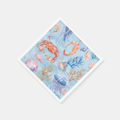 Serviette En Papier "Aquarelle marine Coral Reef Delties (Coin)
