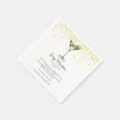 Serviette En Papier Aquarelle Martini sec Cocktail personnalisé Recett (Coin)