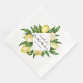 Serviette En Papier Aquarelle méditerranéenne Citron Mariage tropical (Coin)