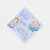 Serviette En Papier Aquarelle Mermaid Bash Anniversaire (Coin)