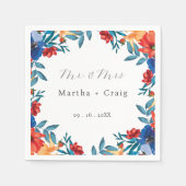 Serviette En Papier Aquarelle mexicaine Fleur Mariage (Devant)