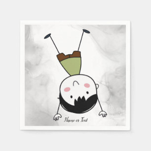 Serviette En Papier Aquarelle mignonne à l'envers collant garçon magni
