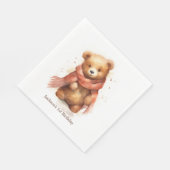 Serviette En Papier Aquarelle mignonne Bébé Ours Première fête d'anniv (Coin)