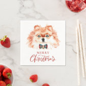 Serviette En Papier Aquarelle mignonne Chien roumain Joyeux Noël (En situation)