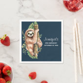 Serviette En Papier Aquarelle mignonne Sloth & Feuilles tropicaux Anni (En situation)