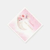 Serviette En Papier Aquarelle mignonne sur la lune Baby Girl Douche (Coin)