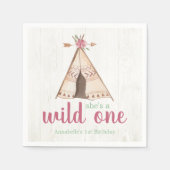 Serviette En Papier Aquarelle mignonne Teepee Wild Un 1er anniversaire (Devant)