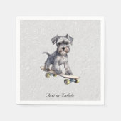 Serviette En Papier Aquarelle miniature Schnauzer (Devant)