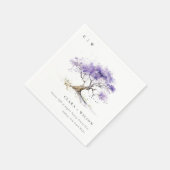 Serviette En Papier Aquarelle minimale Lilac Jacaranda Mariage arbre (Coin)