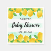 Serviette En Papier Aquarelle moderne Baby shower citronnier (Devant)