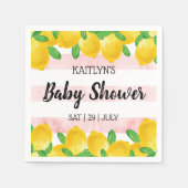 Serviette En Papier Aquarelle moderne Baby shower citronnier (Devant)