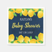 Serviette En Papier Aquarelle moderne Baby shower citronnier (Devant)