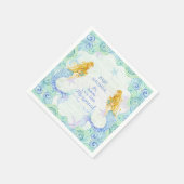 Serviette En Papier Aquarelle moderne Baby shower sirène Waves bois (Coin)