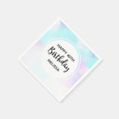 Serviette En Papier Aquarelle moderne bleu et violet Abstrait Annivers (Coin)